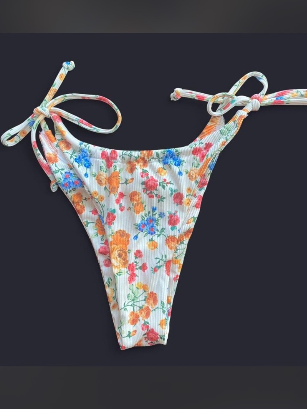 White Floral Bikini Bottoms